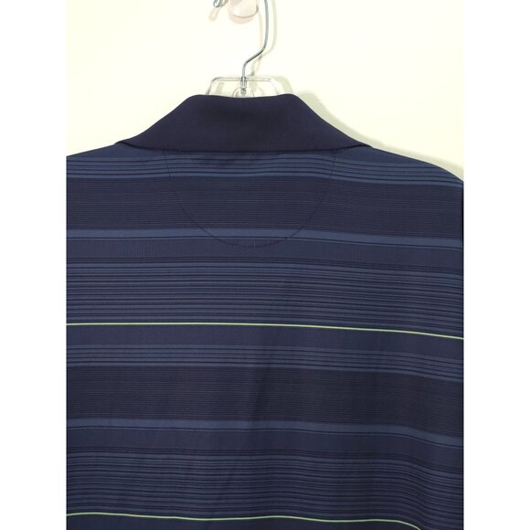 Ben Hogan Performance Small Navy Blue Striped Golf Polo Shirt Lime Green Lines - Picture 8 of 8